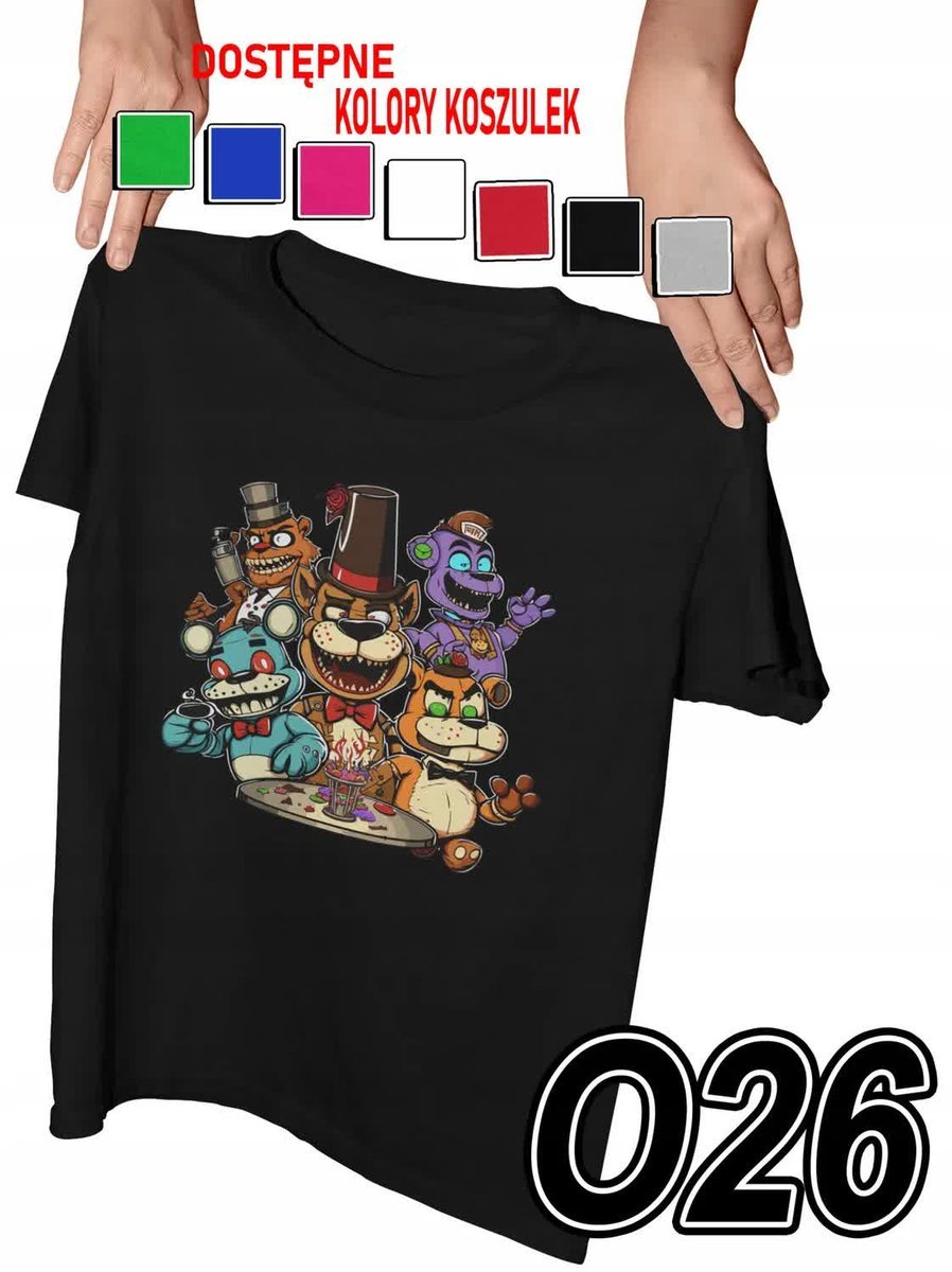 Koszulka Dziecięca Z Nadrukiem Znane Gry Fnaf 5 Nigts At Fredy - M 134-140