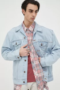 Kurtki męskie - Wrangler kurtka jeansowa męska kolor niebieski przejściowa oversize - grafika 1