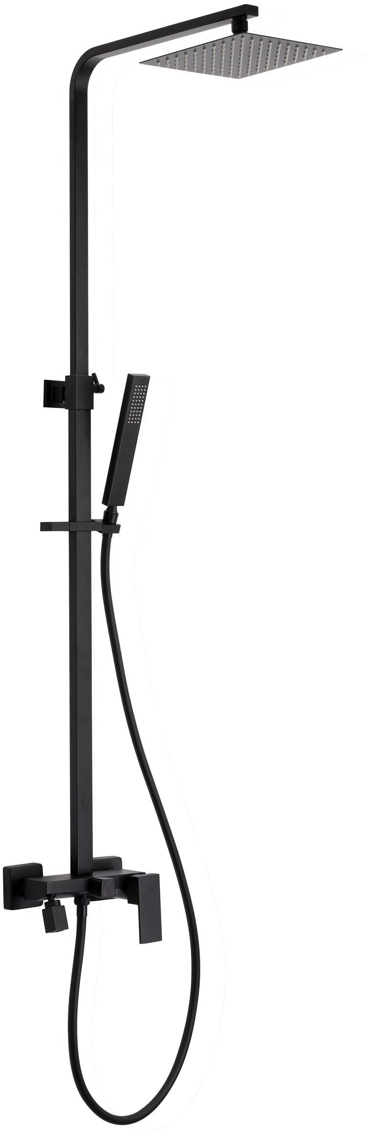 Invena zestaw prysznicowy z deszczownicą Paro, czarny AU-33-B04-C