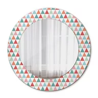 Lustra - Nowoczesne Lustro Okrągłe Geometryczny wzór 50cm - miniaturka - grafika 1