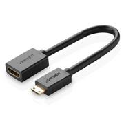 Adaptery i przejściówki - UGREEN Przewód HDMI ugreen Mini HDMI do HDMI Adapter Mini HDMI Female to Mini wtyczka HDMI kabel przedłużający archiwizacją 3d, 4 K, filmu Full HD 1080p, ARC, 20 cm czarny - miniaturka - grafika 1