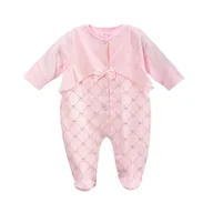 Pajacyki dla niemowląt - Pajac bawełniany Emilly, różowy 74 - miniaturka - grafika 1