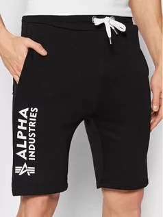 Spodnie sportowe męskie - Alpha Industries Szorty sportowe Basic 116364 Czarny Regular Fit - grafika 1