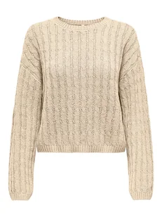ONLY Sweter w kolorze beżowym - Swetry damskie - miniaturka - grafika 1