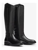 Kozaki damskie - Unisa Skórzane kozaki w kolorze czarnym - miniaturka - grafika 1