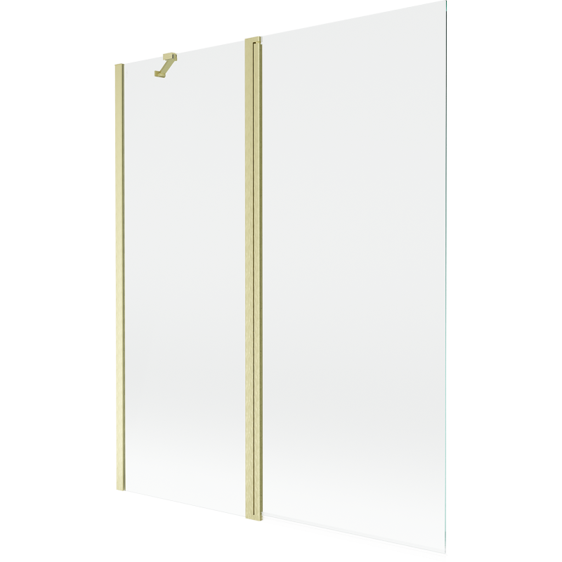 Mexen Mist parawan nawannowy 2-skrzydłowy 140 x 150 cm, transparent, złoty szczotkowany - 8A9-140-011-55-00