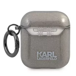 Karl Lagerfeld KLA2UKHGK AirPods cover czarny/black Glitter Karl`s Head - Akcesoria do słuchawek - miniaturka - grafika 2