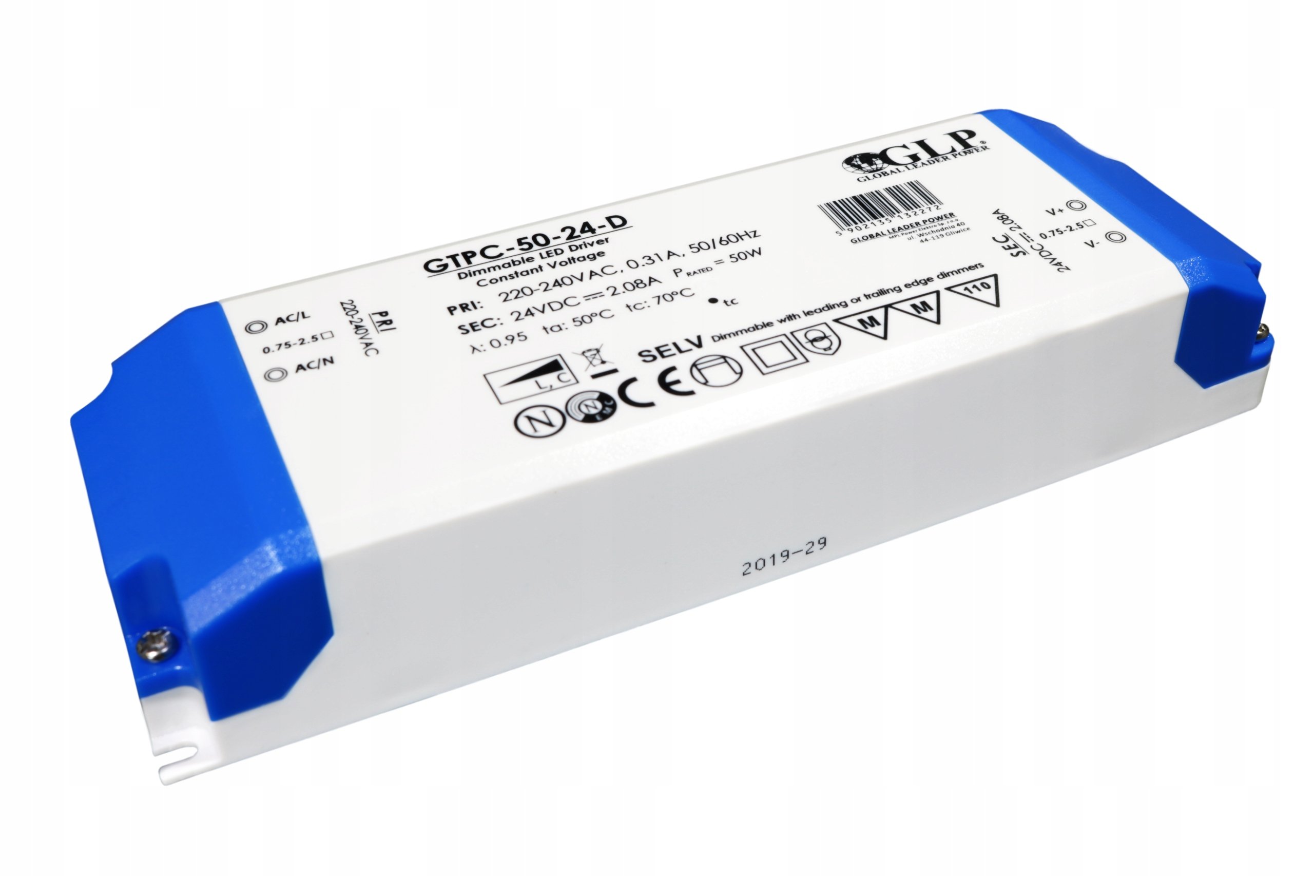 GLP Zasilacz Led ściemnialny Triac Dim 24V 2,1A 50W GTPC-50-24-D
