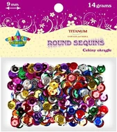 Dekoratorstwo - Titanum Cekiny okrągłe (koła) metaliczne średnicy 9mm 14g mix kolorów CRAFT-FUN 242720 2844 - miniaturka - grafika 1