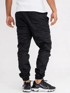 Spodnie męskie - Spodnie Bojówki Jogger Materiałowe Jigga Wear Ripstop Cargo Czarne XXL - miniaturka - grafika 1