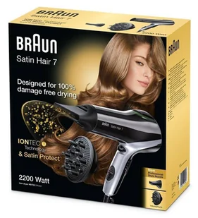 Braun Satin Hair 7 HD 730 suszarka do włosów (technologia jonowa, w zestawie: 2 nakładki i dyfuzor) HD 730 DF - Suszarki do włosów - miniaturka - grafika 6
