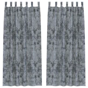 vidaXL Zasłona z zasłonami 2 pcs Srebrny szary 225 x 140 cm Aksamit - Zasłony - miniaturka - grafika 1