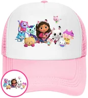 Czapki i chusty sportowe męskie - CZAPKA Z DASZKIEM KOCI DOMEK GABI DLA DZIECI LATO RÓŻOWA BEJSBOLÓWKA - miniaturka - grafika 1