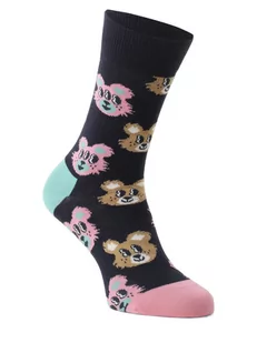 Happy Socks - skarpety z drobnej dzianiny, niebieski|różowy|wielokolorowy - Skarpetki damskie - miniaturka - grafika 1