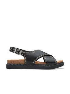Clarks Skórzane sneakersy "Arwell Sling" w kolorze czarnym - Sandały damskie - miniaturka - grafika 1