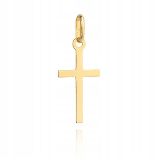 ZŁOTY KRZYŻYK KRZYŻ klasyczny gładki pr.585 - Wisiorki - miniaturka - grafika 1
