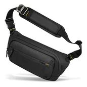 Etui i futerały do telefonów - Saszetka biodrowa nerka Spigen KD410 Sling Bag Klasden Czarny - miniaturka - grafika 1