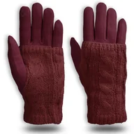 Rękawiczki - Rękawiczki Damskie Ladygrace Burgund Z Dotykowymi Palcami - miniaturka - grafika 1