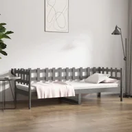 Łóżka - Łóżko dzienne szare 80x200 cm lite drewno sosnowe - miniaturka - grafika 1