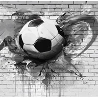 Fototapety - Fototapeta Dla Dzieci Młodzieży 3D Piłka Nożna Szary 250x175 cm Tapeta Dziecięca Na Flizelinie - miniaturka - grafika 1