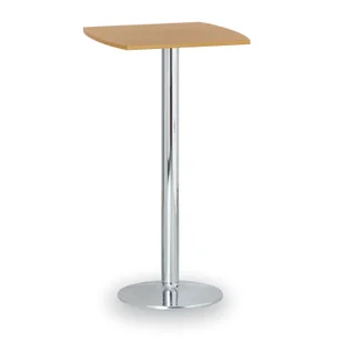 B2B Partner Stolik wysoki Olympo II, 660 x 660 mm, chromowana podstawa, płyta buk 423276 - Stoły i stoliki do biura - miniaturka - grafika 1