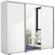 Szafy - Szafa Przesuwna 278 z Lustrem A25 Skąpski Meble Sonoma, Biały, 215 cm - miniaturka - grafika 1