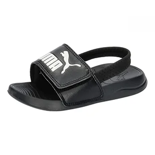 PUMA Unisex Baby Popcat 20 pasek z tyłu Ac Inf Slide Sandały, Czarna puma, biała puma - 22 EU - Buty dla dziewczynek - miniaturka - grafika 1