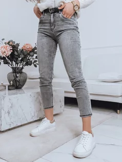 Spodnie damskie - Spodnie damskie VENICE jeansowe szare Dstreet UY1156 - grafika 1