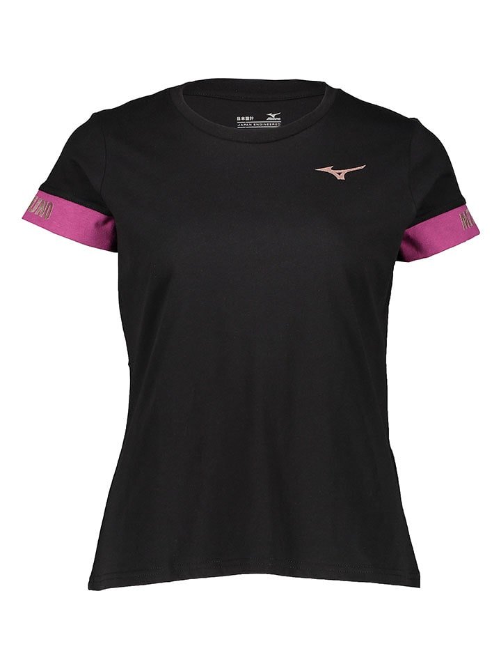 Mizuno Koszulka w kolorze czarno-różowym