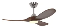 Wentylatory sufitowe - Energooszczędny wentylator sufitowy z oświetleniem LED i pilotem Eco Genuino-L chrom / orzech 122 cm - miniaturka - grafika 1