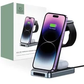 Ładowarki do telefonów - Ładowarka indukcyjna Tech-Protect Qi 15W-A26 3w1 Wireless Charger, czarna - miniaturka - grafika 1