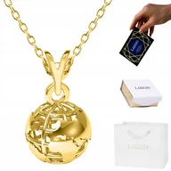 Naszyjniki - Złoty Naszyjnik 925 Kula Ziemska Globus Złota Planeta Ziemia Kulka 3D - miniaturka - grafika 1