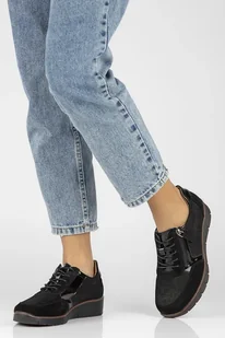 Skórzane sneakersy dmskie Filippo DP4912/23 BK czarny - Sneakersy damskie - miniaturka - grafika 7