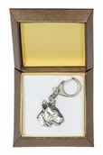Breloki - Bulterier Posrebrzany brelok w pudełku - miniaturka - grafika 1