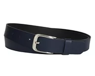 Paski - Vascavi Pasek skórzany, szerokość 3 cm, wyprodukowano w Niemczech, pasek z prawdziwej skóry, dla kobiet i mężczyzn, możliwość skrócenia, granatowy, 90 cm Łącznie Długość 100 cm - miniaturka - grafika 1