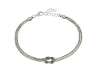 Bransoletki - ankabizuteria.pl Bransoletka srebrna rodowana włoska z SUPEŁKIEM - miniaturka - grafika 1