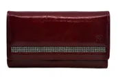Portfele - Portfel z kamieniami Swarovskiego SV 070 ciemna czerwień SV 070 - miniaturka - grafika 1