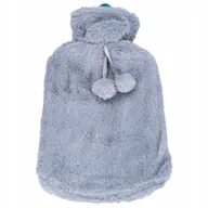 Termofory - Termofor gumowy w pokrowcu polarowym szary 2L - miniaturka - grafika 1