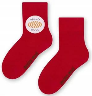 Steven skarpety Merino Wool 130 czerwone 23-25 - Skarpetki dla dzieci - miniaturka - grafika 1