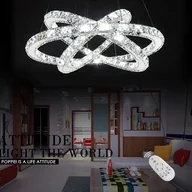Lampy sufitowe - LZQ 72W LED Crystal Design Lampa wisząca Lampa sufitowa Lampa wisząca Kreatywny żyrandol Trzy pierścienie Ściemnialny żyrandol [Klasa energetyczna A++] - miniaturka - grafika 1