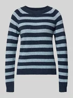 Swetry damskie - Sweter o kroju regular fit z prążkowanymi ściągaczami model ‘DOFFY’ - miniaturka - grafika 1