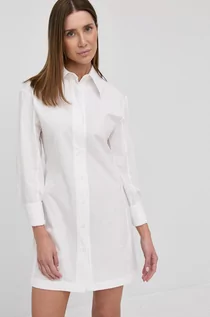 Sukienki - Victoria Beckham Victoria Beckham Sukienka kolor biały mini prosta - grafika 1
