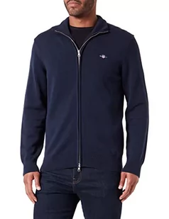 GANT Męska kurtka z dzianiny na co dzień, z zamkiem błyskawicznym, niebieski (Evening Blue), XXL - Kurtki męskie - miniaturka - grafika 1