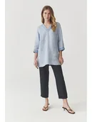 Bluzki damskie - TATUUM Lniana tunika w kolorze błękitnym - miniaturka - grafika 1