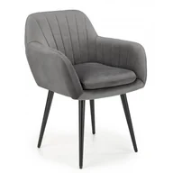 Krzesła - Szare pikowane krzesło tapicerowane welurem N1-T45 - miniaturka - grafika 1