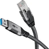 Kable USB - Kabel USB Goobay Kabel Ethernet USB-A do RJ45, 3 m - miniaturka - grafika 1