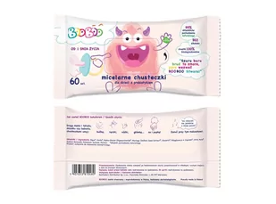 BOOBOO Micelarne chusteczki nawilżane z prebiotykiem dla dzieci 60szt 96037-uniw - Chusteczki nawilżane - miniaturka - grafika 1