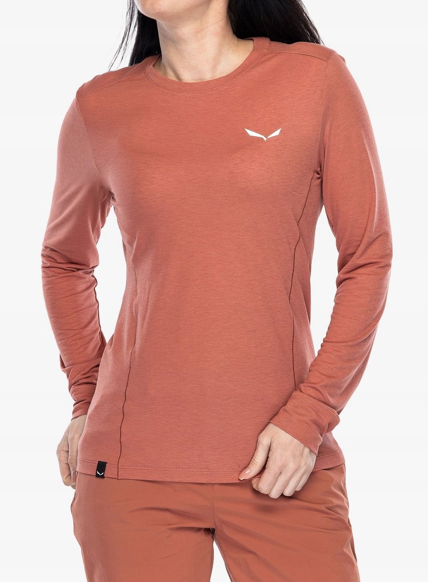 Bluza damska Salewa Puez Dry Tee - etruscan red, rozmiar XS