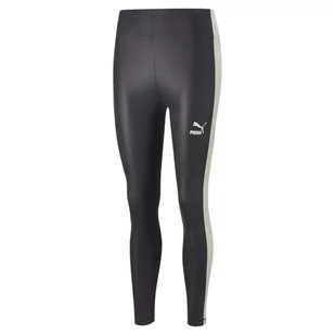 Legginsy damskie Puma T7 HIGH WAIST SHINY czarne 53622601 - Legginsy - miniaturka - grafika 1