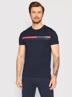 Koszulki męskie - Tommy Hilfiger T-Shirt Corp Chest Front Logo MW0MW24558 Granatowy Regular Fit - grafika 1